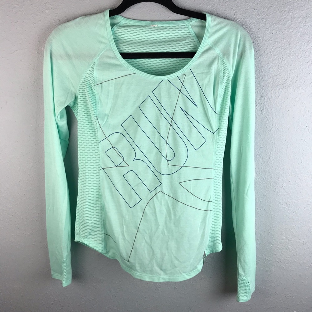 Under Armour long sleeve workout top mint